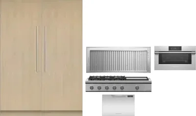 6 Piece Package Includes Refrigerator, Freezer, Cooktop, Wall Oven, Hood And Dishwasher